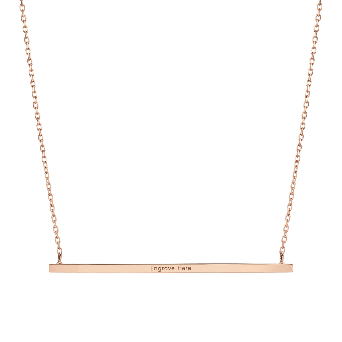 Solid gold bar necklace engraved deals