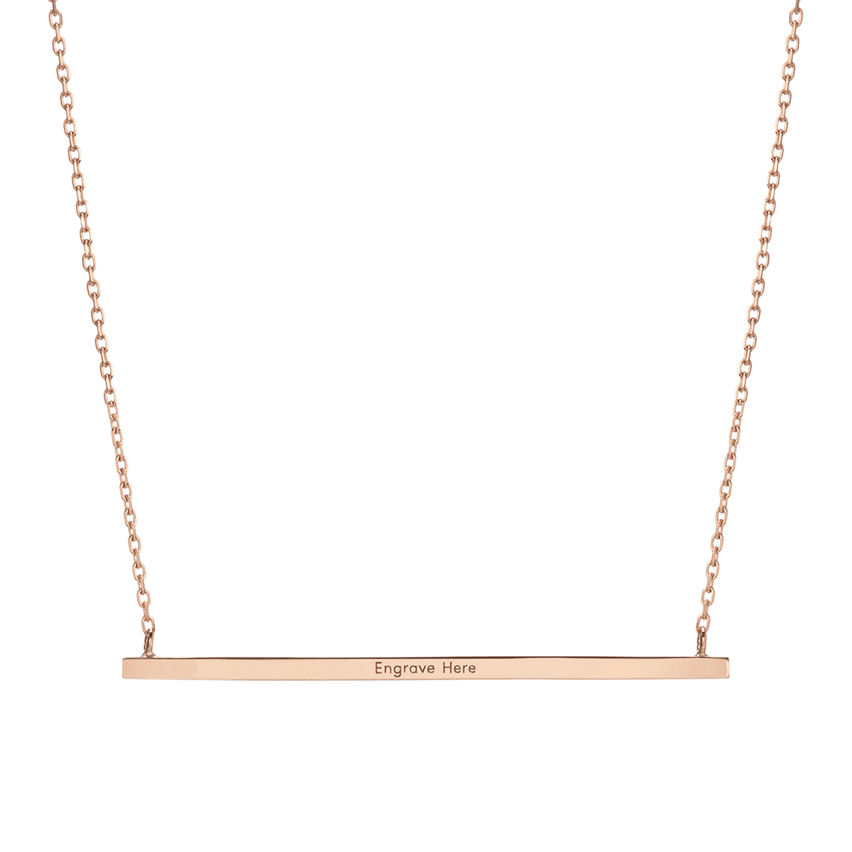 Engravable Gold Bar Necklace in Yellow, Rose or White Gold