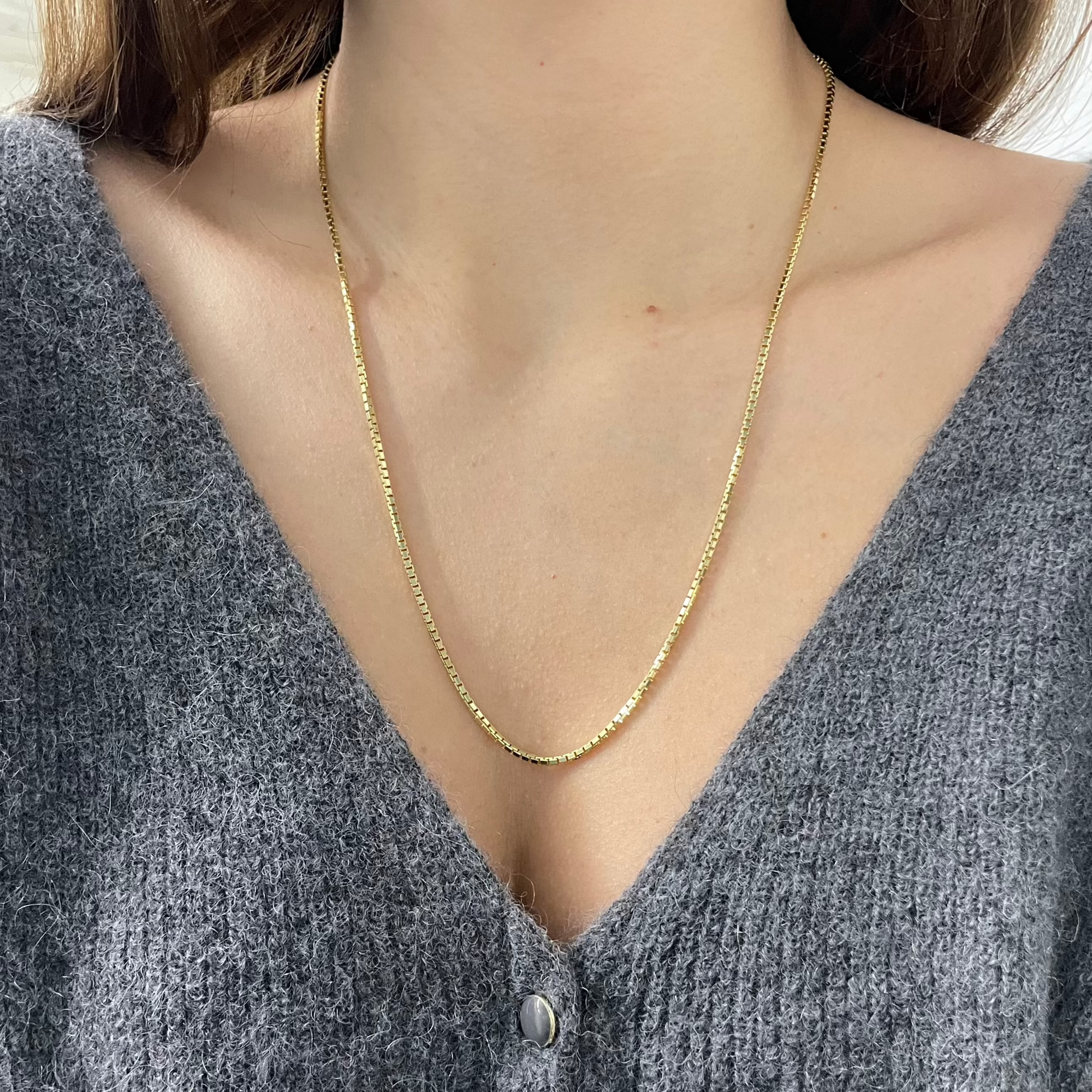 Diamond Cut Box Chain Necklace