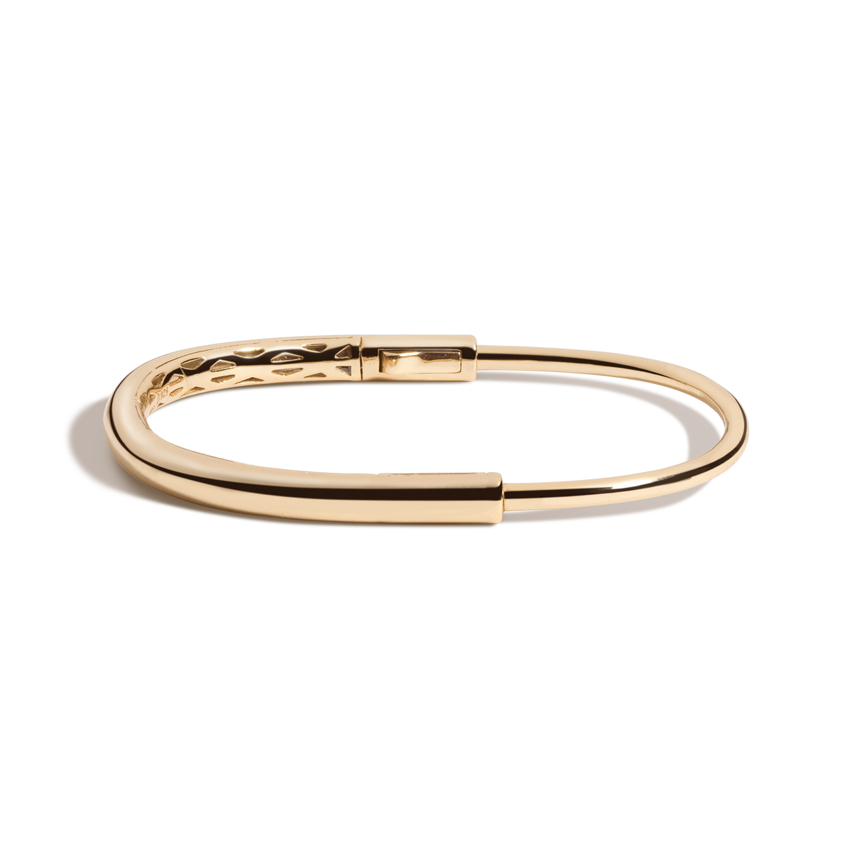 Swing Lock Bangle Bracelet Vermeil Yellow Gold S/M M/L