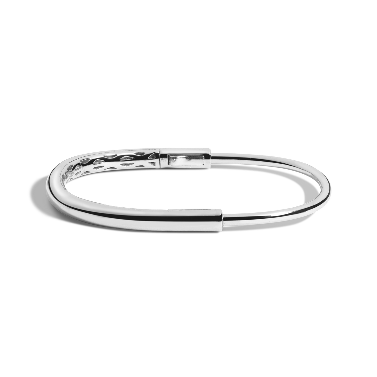 Swing Lock Bangle Bracelet Vermeil White Gold S/M M/L