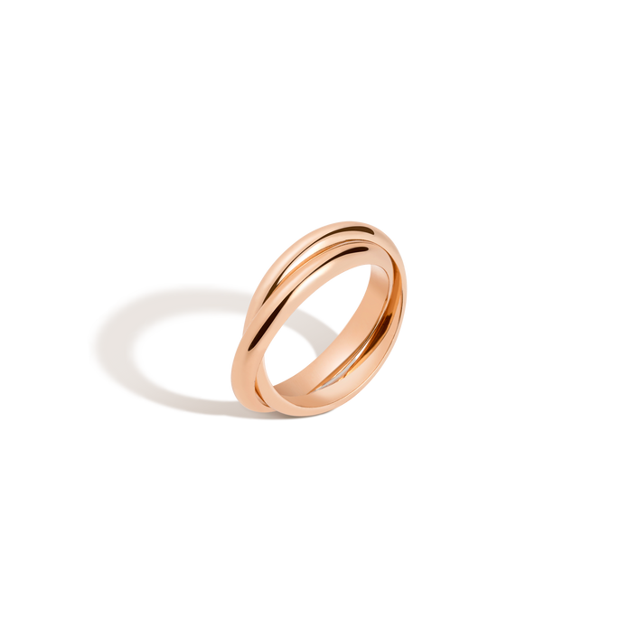 Double Interlocking Ring Vermeil 14k Rose Gold