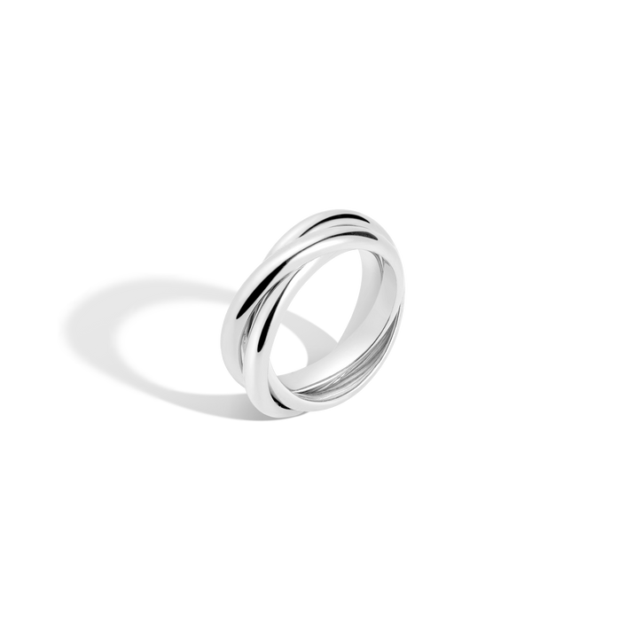 Interlocking Ring Vermeil White Gold