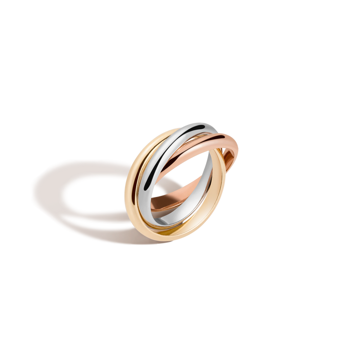 Tri-Color Interlocking Ring 14k Yellow / Rose / White