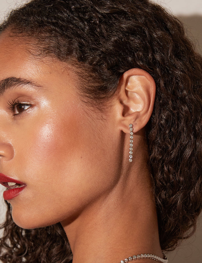 Lab Grown Diamond Bezel Tennis Earrings