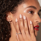 Huggie Earrings with Lab Grown Diamond Bezel
