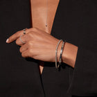 Lab Grown White Sapphire Bezel Tennis Bracelet