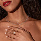 Three-Prong Lab Grown Diamond Tennis Necklace