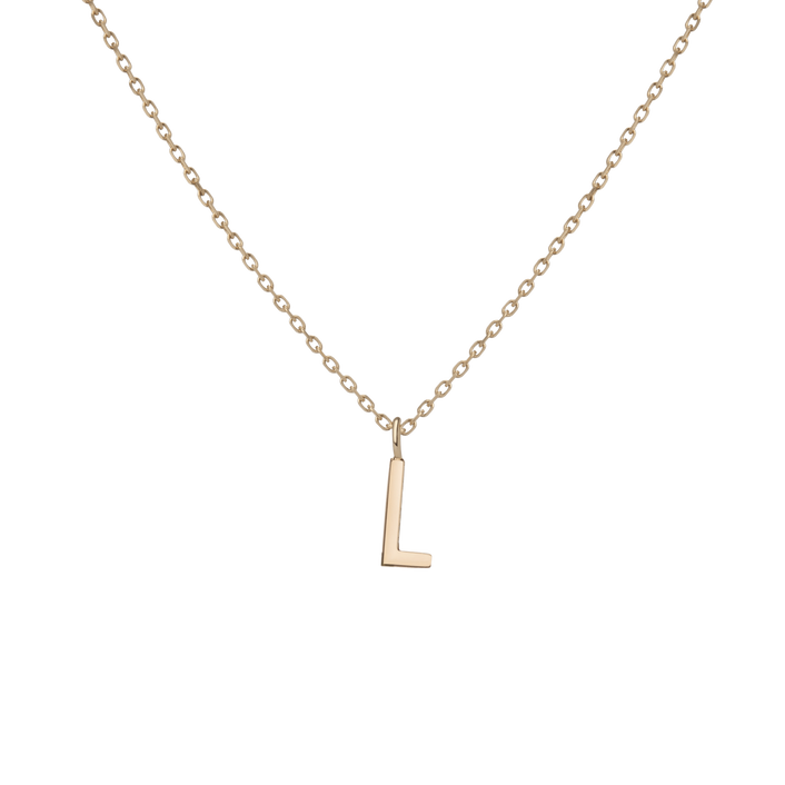 Classic Gold Letter Necklace 18k Yellow Gold L First