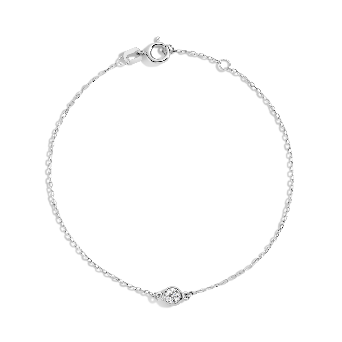 Medium Lab Grown Diamond Bezel Bracelet Silver 14k 18k White Gold 6.5in 7in First