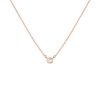 Medium Lab Grown Diamond Bezel Necklace 14k 18k Rose Gold 18in First