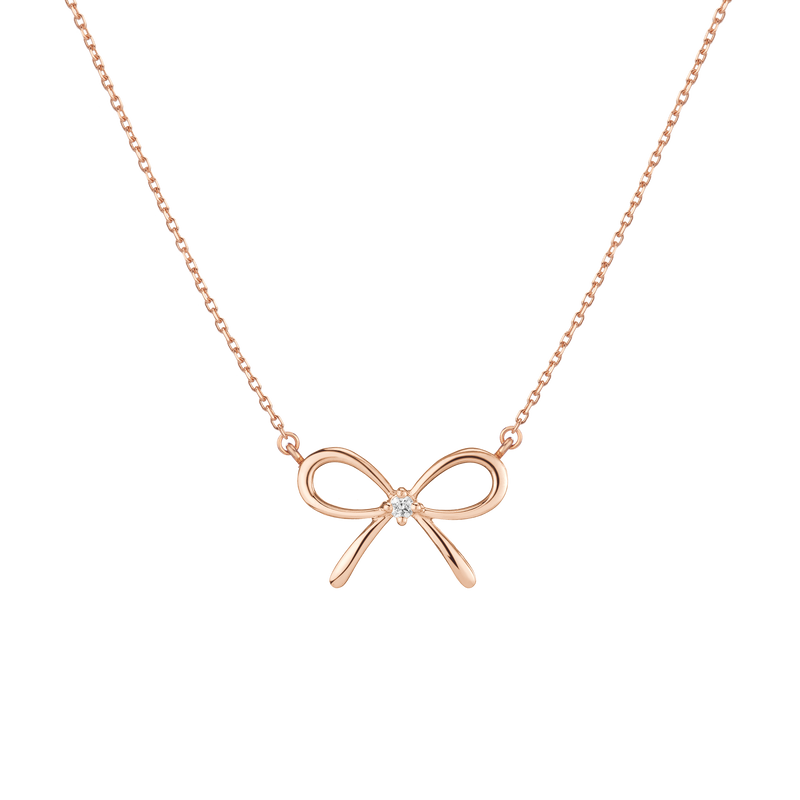 Lab Grown Diamond Bow Necklace