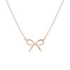 Lab Grown Diamond Bow Necklace 14k 18k Rose Gold 18in First