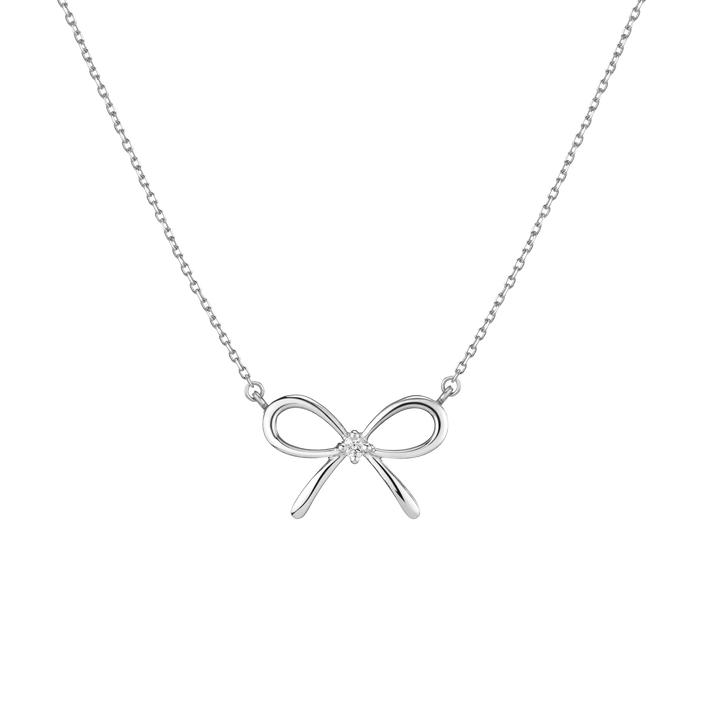 Lab Grown Diamond Bow Necklace