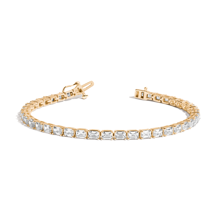 Lab Grown Diamond Emerald Tennis Bracelet 14k Yellow Gold 6in 6.5in 7in 7.5in First