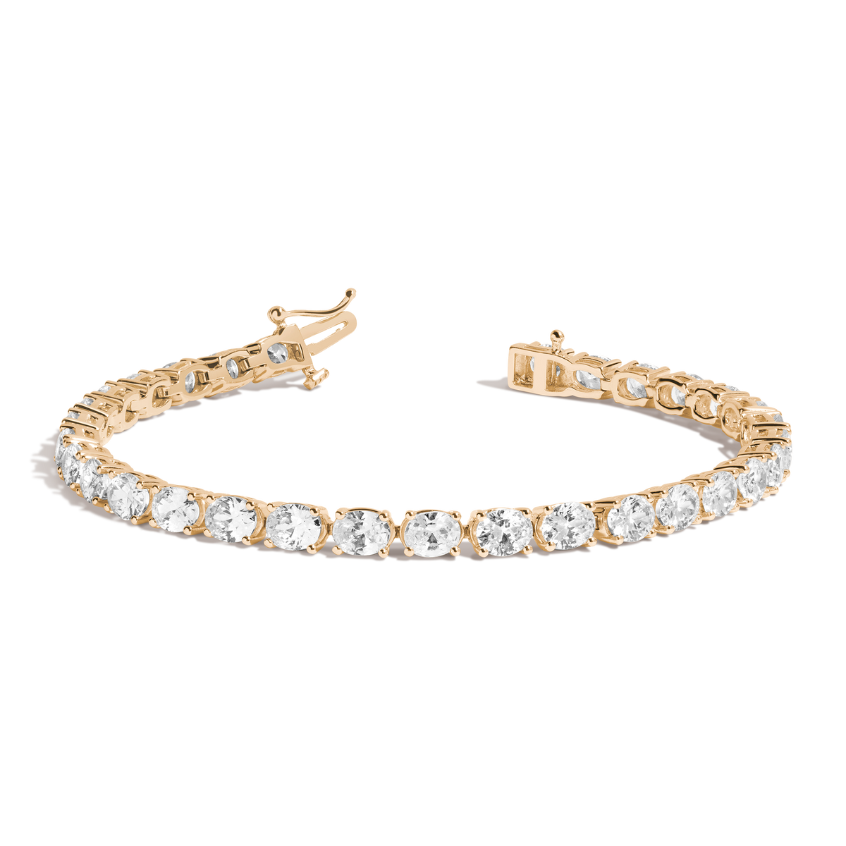 Lab Grown Diamond Oval Tennis Bracelet 14k Yellow Gold 6in 6.5in 7in 7.5in First
