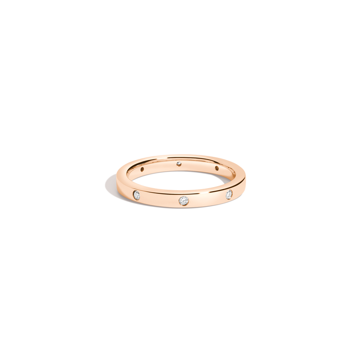 Lab Grown Diamond Station Ring 14k 18k Rose Gold