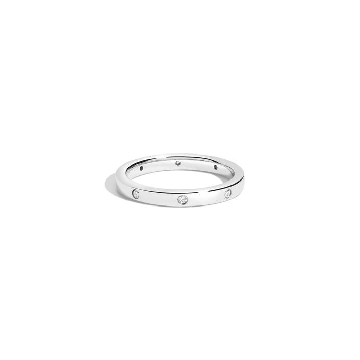 Lab Grown Diamond Station Ring Silver 14k 18k White Gold