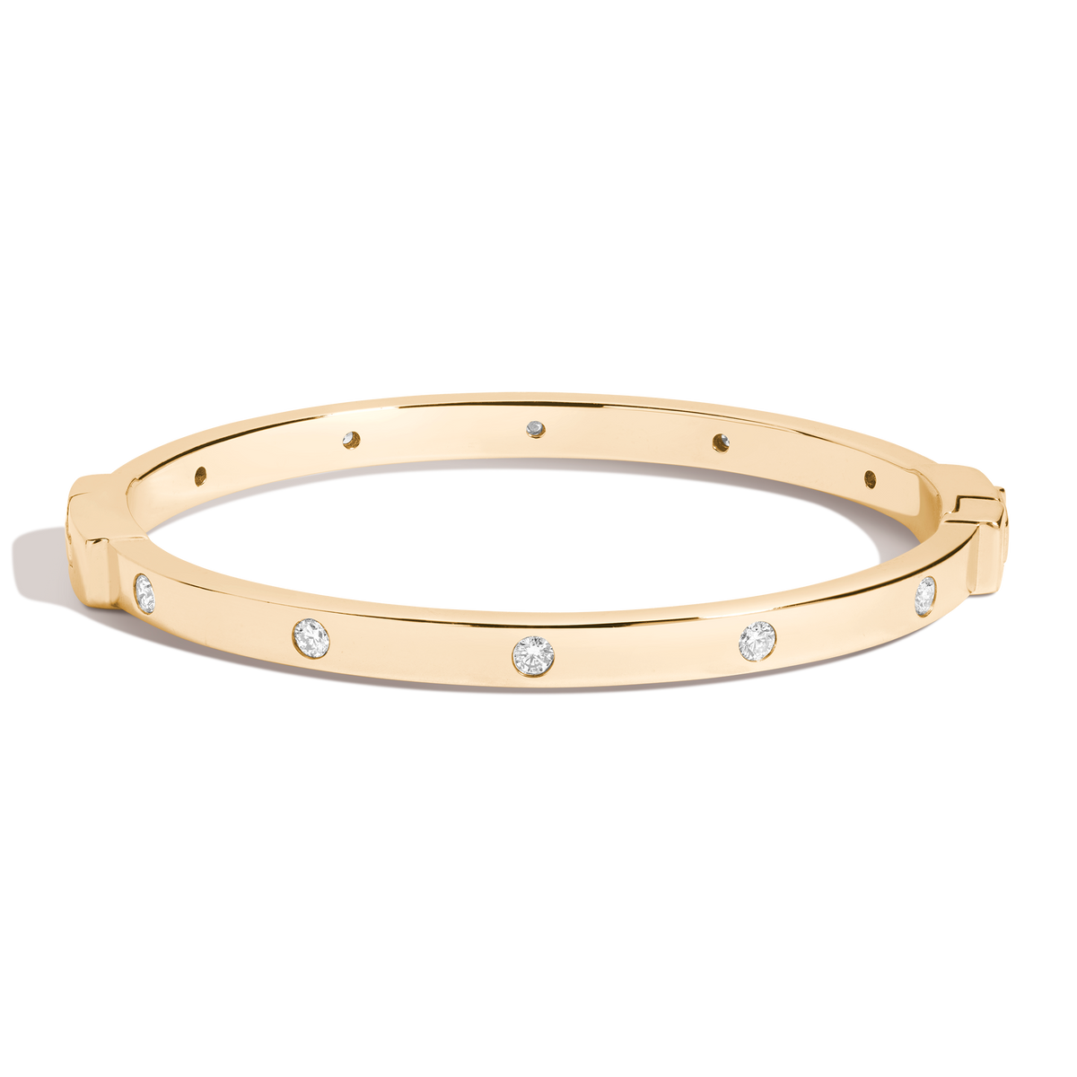 Lab Grown Diamond Station Cuff Bracelet 14k 18k Yellow Gold SM/MD MD/LG First