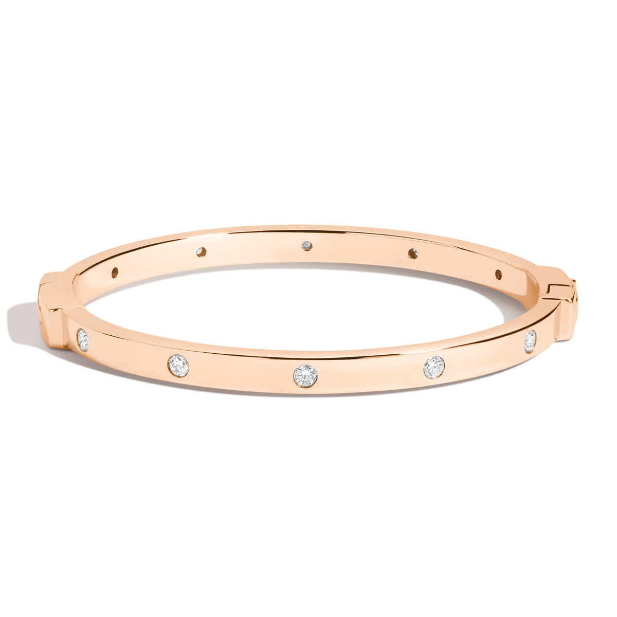Lab Grown Diamond Station Cuff Bracelet 14k 18k Rose Gold SM/MD MD/LG First
