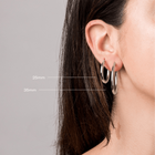 3mm Silver Hoop Earrings - 25mm