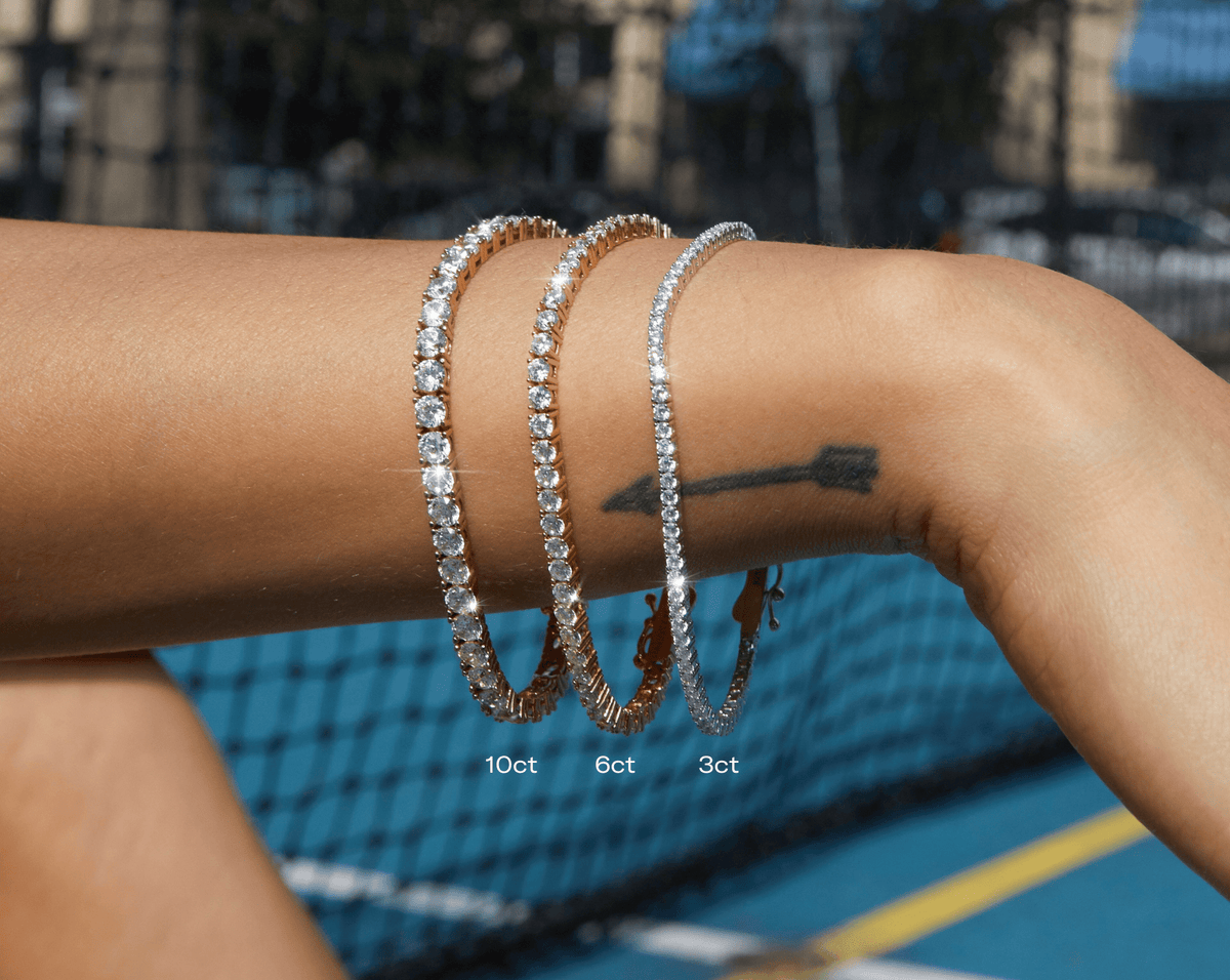 Natural white sapphire tennis bracelet deals