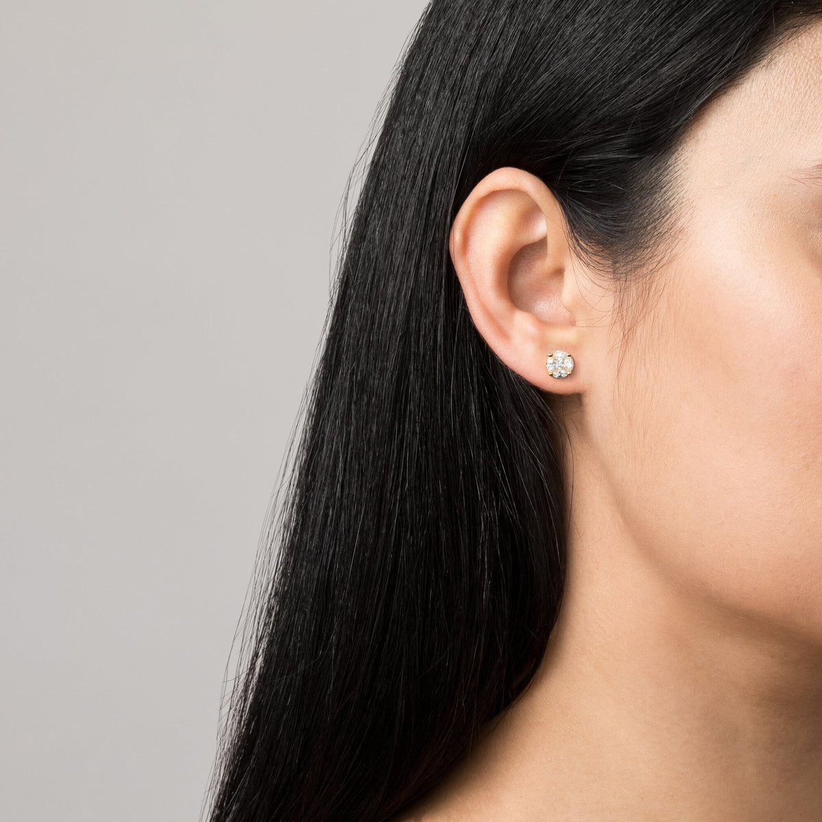 Round Erica Diamond Earrings -14K White Gold, Halo, 1.00 Carat, – Best  Brilliance