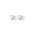 Toi et Moi Gemstone Classic Earring - White Topaz & White Topaz