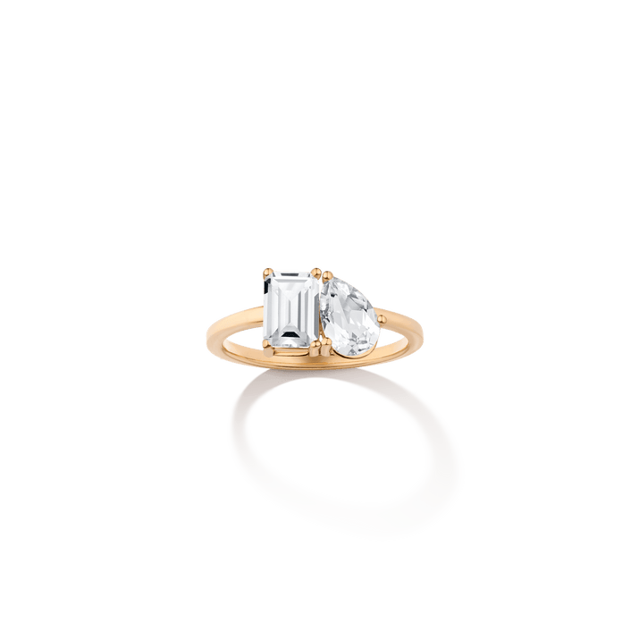 Ready-to-Ship Toi et Moi Gemstone Classic Ring Vermeil Yellow Gold White / White First