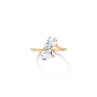 Toi et Moi Gemstone Heirloom Ring - White Topaz & White Topaz