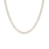 Lab Grown White Sapphire Love Affair Tennis Necklace Vermeil Yellow Gold 16in First