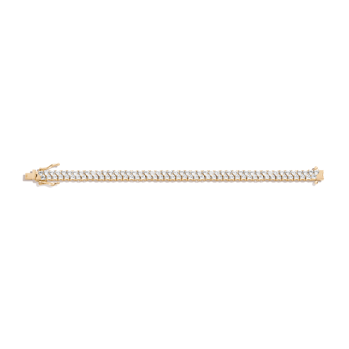 Lab Grown White Sapphire Love Affair Tennis Bracelet Vermeil Yellow Gold 6.5in 7in