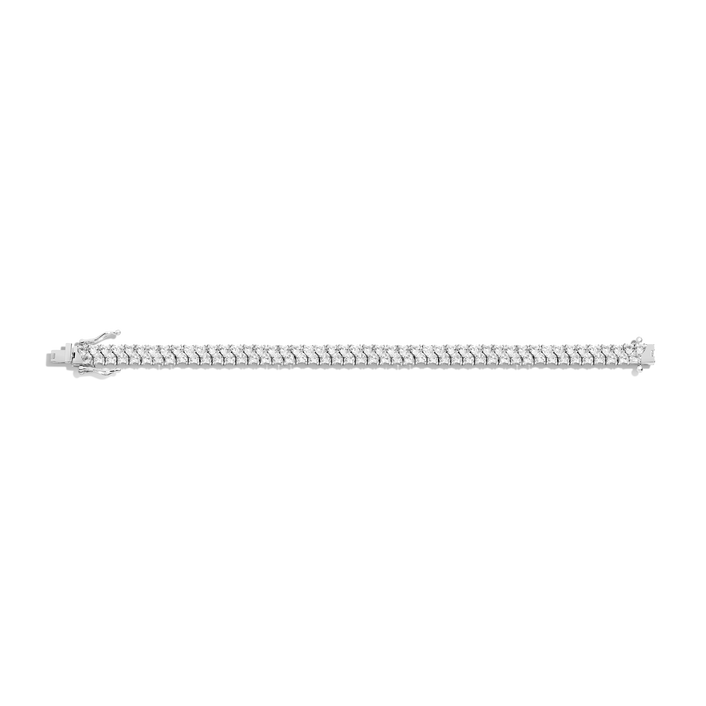 Lab Grown White Sapphire Love Affair Tennis Bracelet Vermeil White Gold 6.5in 7in