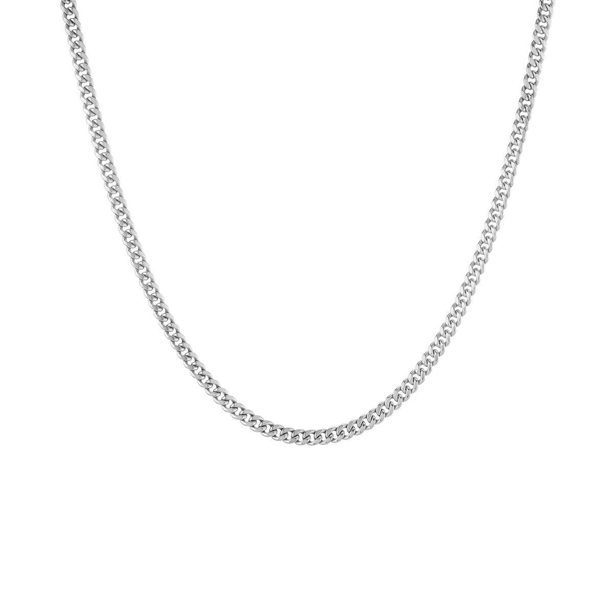 Medium Cuban Chain Necklace Vermeil 14k White Gold 20in 22in First