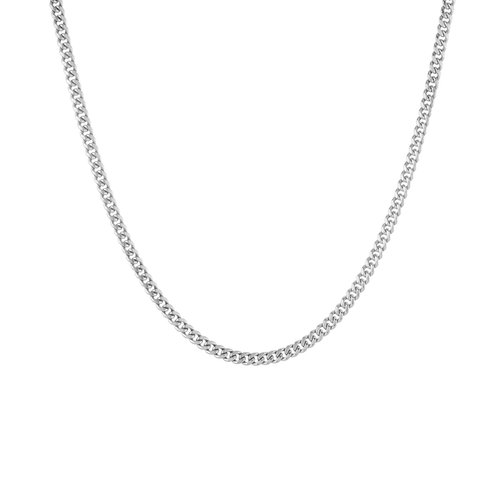 Medium Cuban Chain Necklace Vermeil 14k White Gold 20in 22in First
