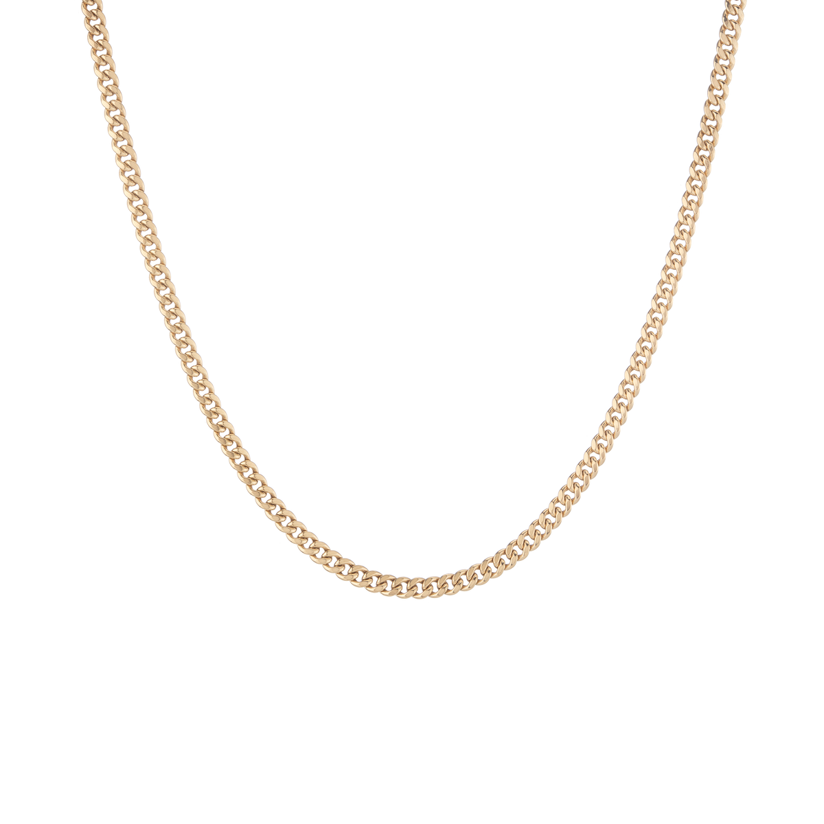 Medium Cuban Chain Necklace Vermeil 14k Yellow Gold 20in 22in First