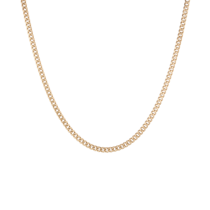 Medium Cuban Chain Necklace Vermeil 14k Yellow Gold 20in 22in First