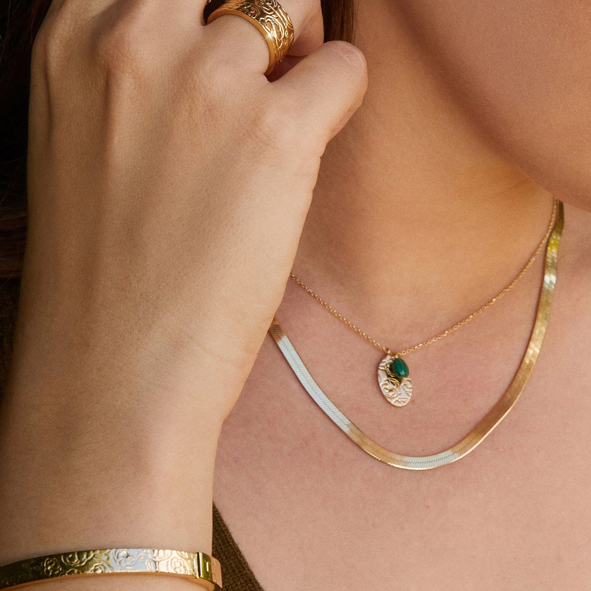 AURATE X MACENNA Rose Garden Pendant Necklace