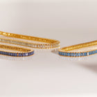 Lab Grown Blue Topaz Baguette Tennis Bracelet