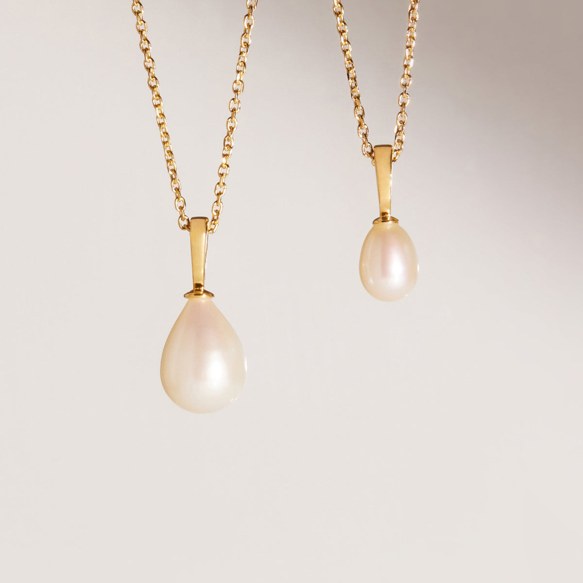 Silver Pearl Pendant Necklace 14K Gold Plated Pearl Necklace For