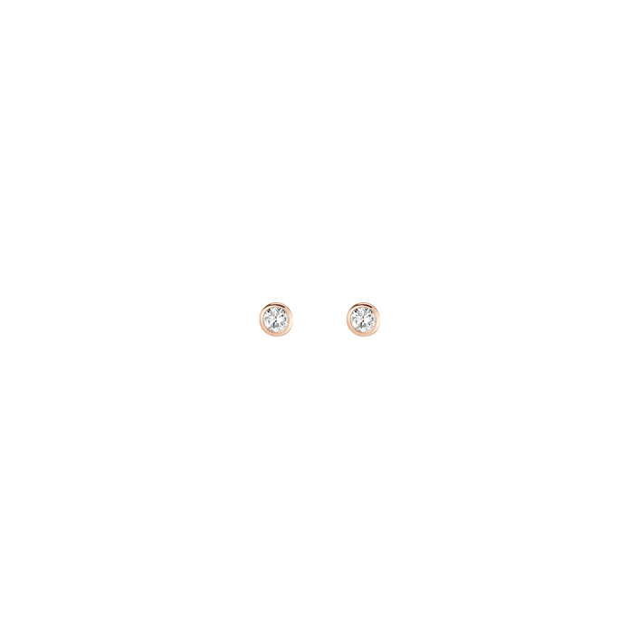 Medium Lab Grown Diamond Bezel Stud Earrings 14k 18k Rose Gold First