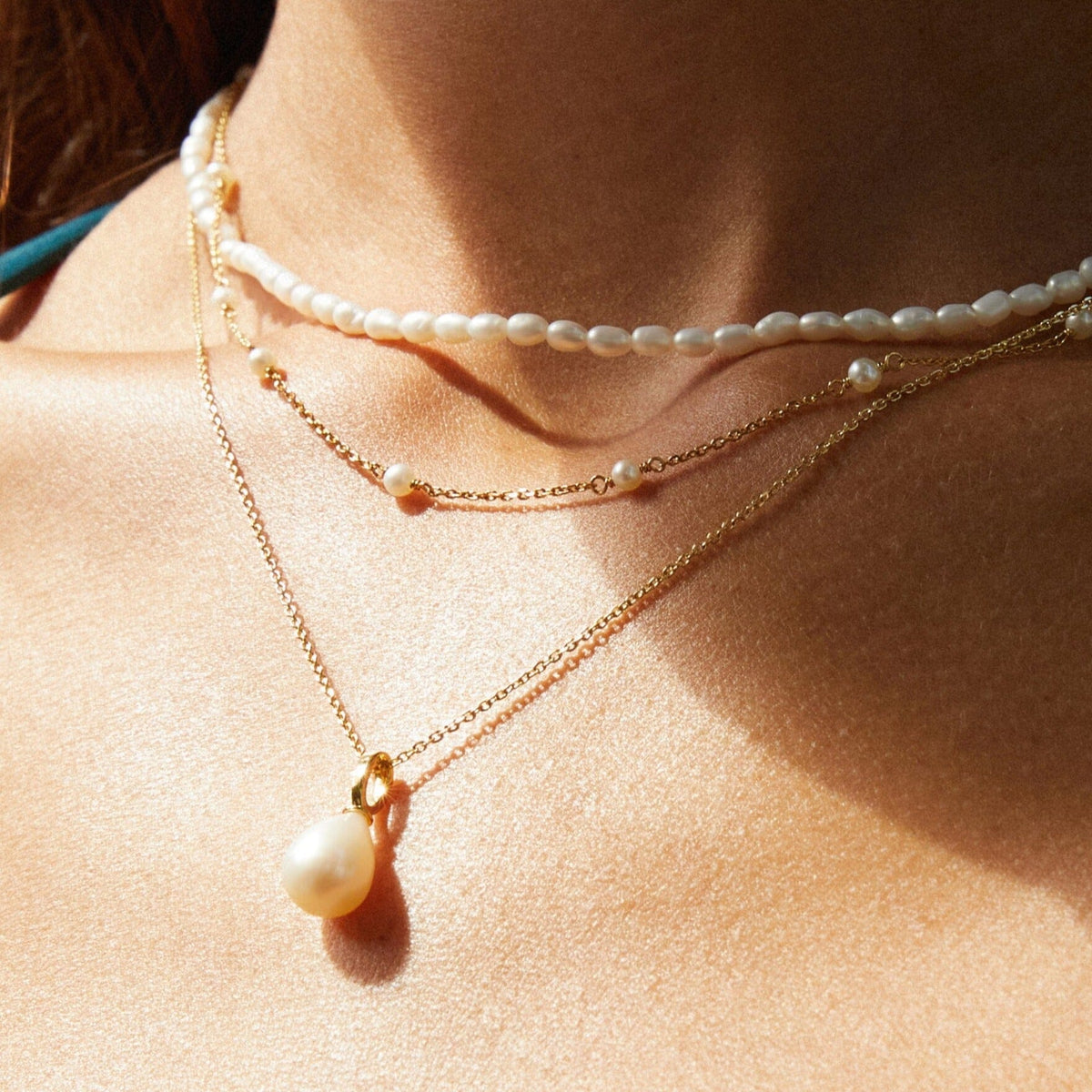 Classic Pearl Station Necklace