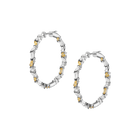 Lab Grown White Sapphire and Canary Mixed Shape Hoop Earrings