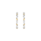 Lab Grown White Sapphire and Canary Mixed Shape Hoop Earrings