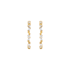 Lab Grown White Sapphire and Canary Mixed Shape Hoop Earrings