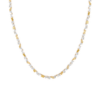 Lab Grown White Sapphire and Canary Mixed Shape Tennis Necklace
