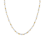Lab Grown White Sapphire and Canary Mixed Shape Tennis Necklace