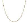 Lab Grown White Sapphire and Canary Mixed Shape Tennis Necklace Vermeil Yellow Gold 16in First