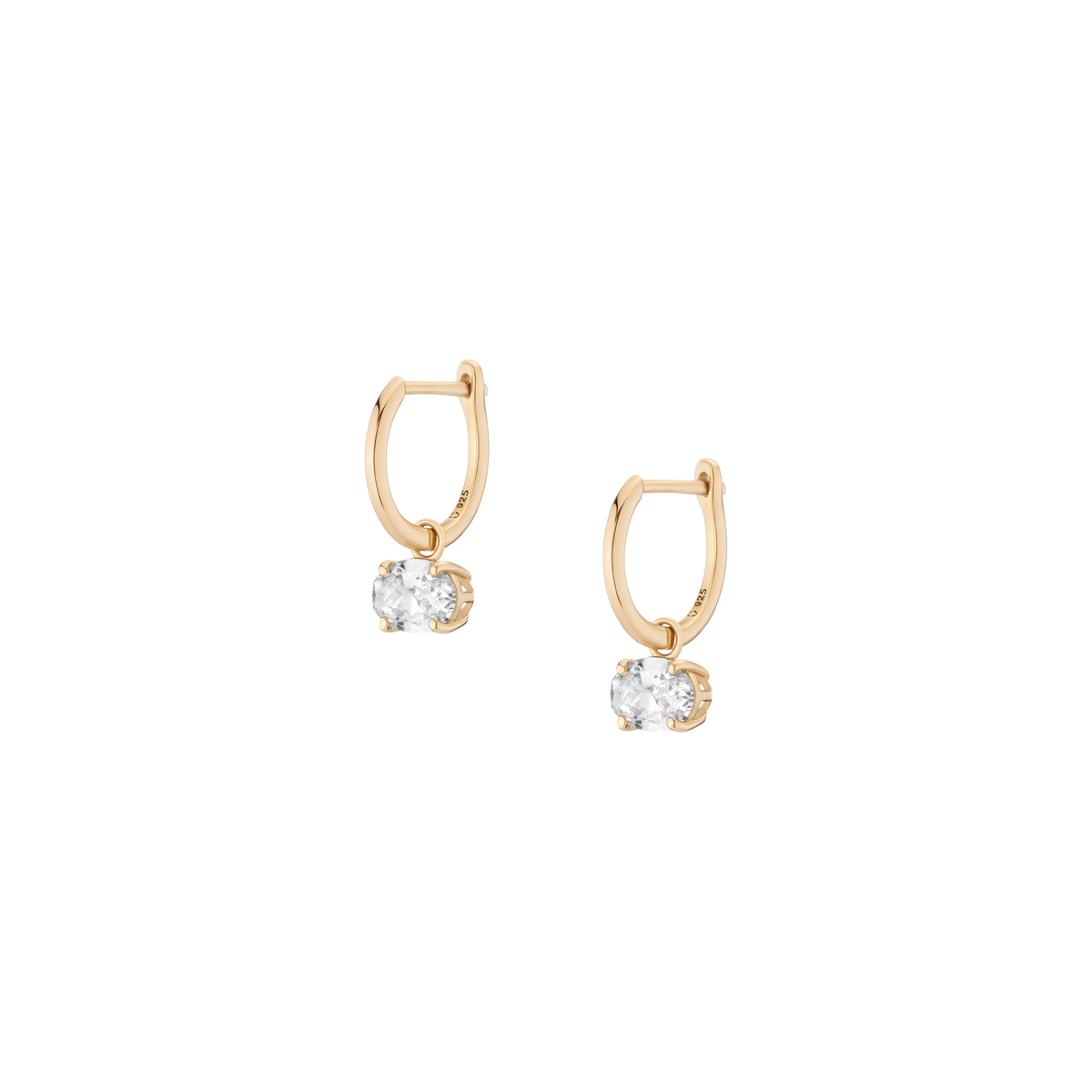 Aurate x Molly Dickson: Oval Lab Grown Diamond Huggie Earrings 14k Yellow Gold 2ct