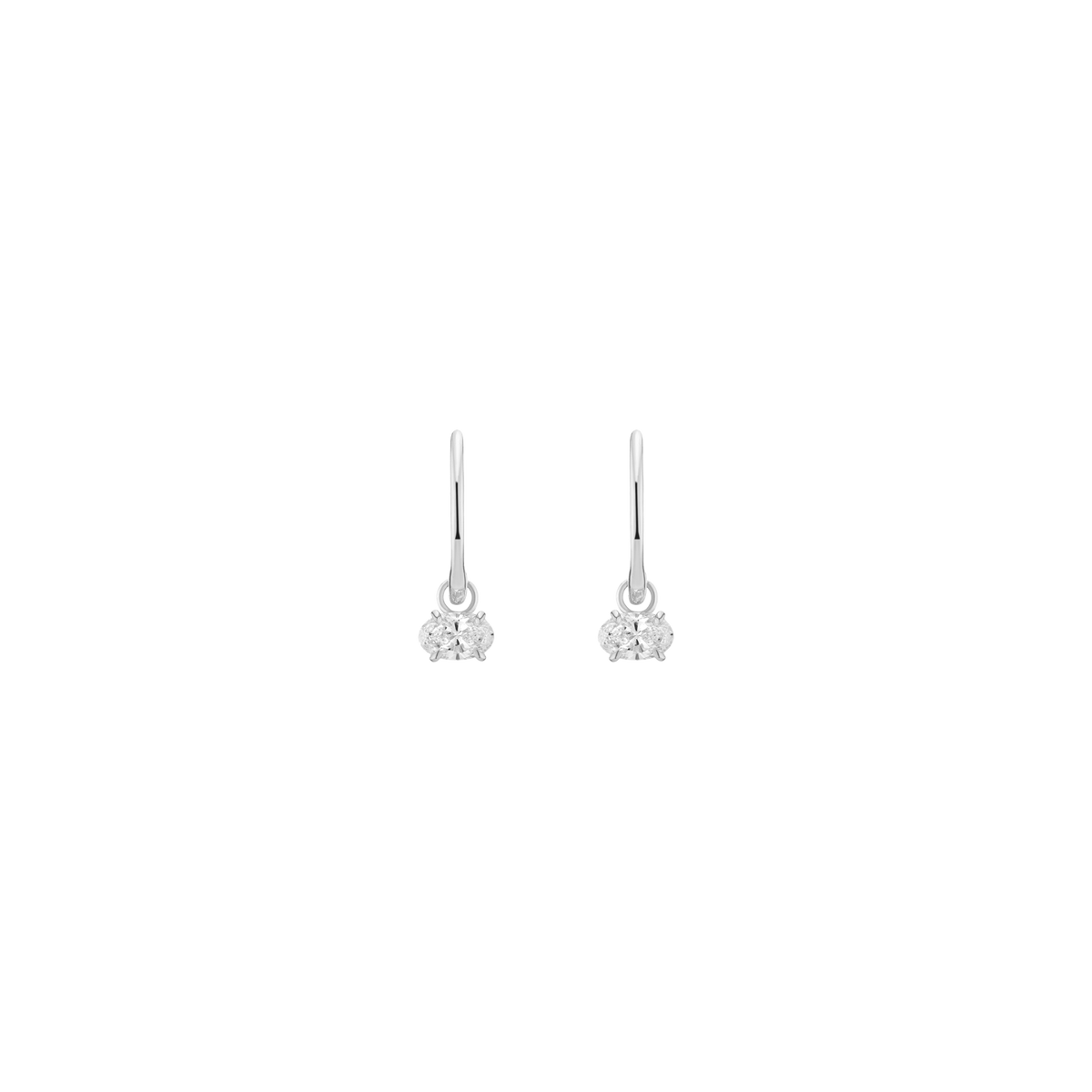 Aurate x Molly Dickson: Oval Lab Grown Diamond Huggie Earrings 14k White Gold 0.7ct